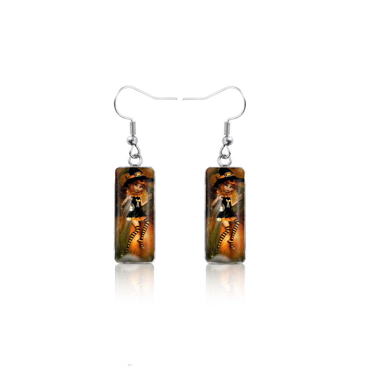 Alloy Pumpkin Witch Earrings (Minimo de Compra 2)  MIC-DiN015