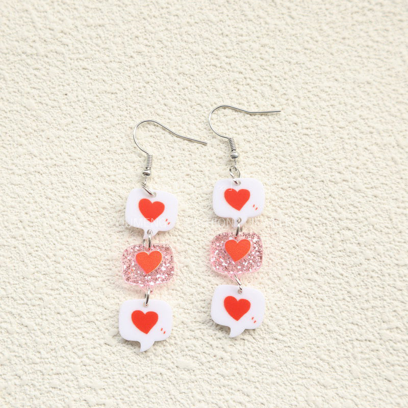 Acrylic Love Earrings MYA-OuG095