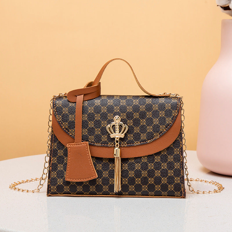 PU Leather Crown Tassel Shoulder Bag MIC-OFY001