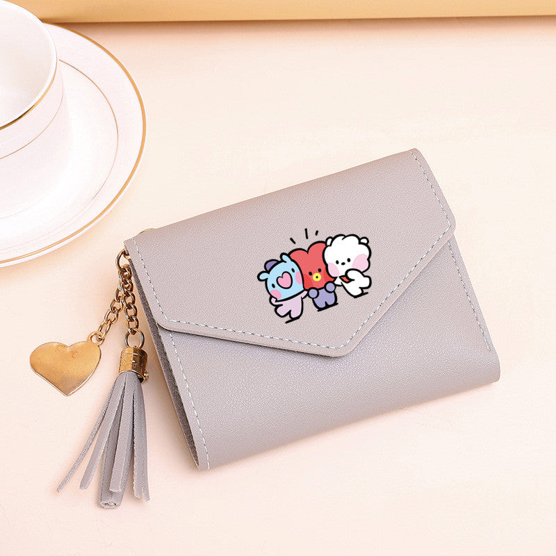 PU card bag tassel short wallet MIC-XingY017