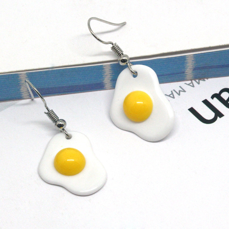 Alloy cute fried egg ear hook (Minimo de Compra 3) MIC-JueJ014