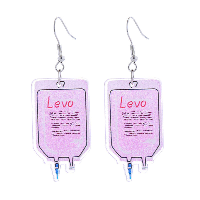 Alloy acrylic pink nurse uniform earrings MIC-ChouT050