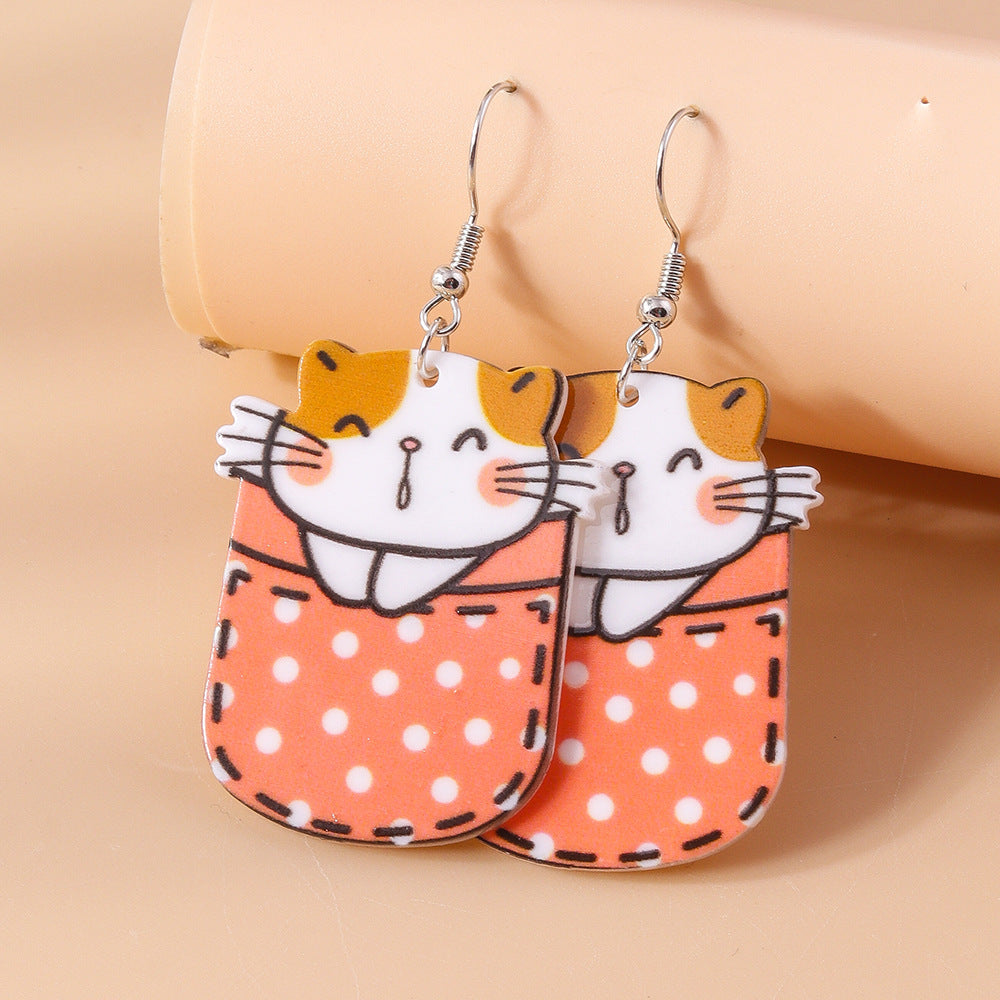 Acrylic New Cute Pet Cat Earrings (Minimo de Compra 2) MYA-YueS007