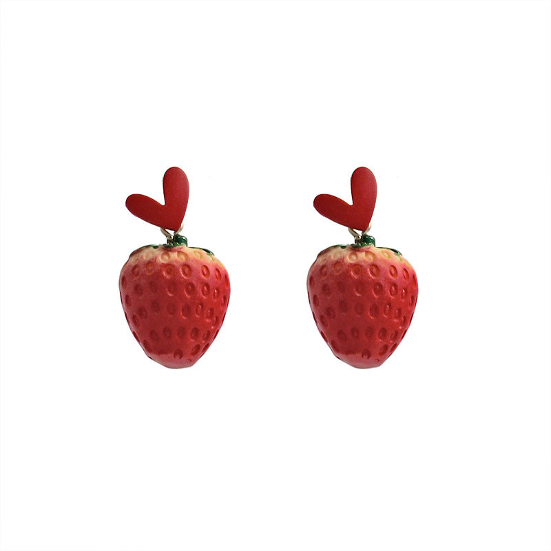 Alloy Cute Red Strawberry Earrings (Minimo de Compra 2) MIC-XinXu004