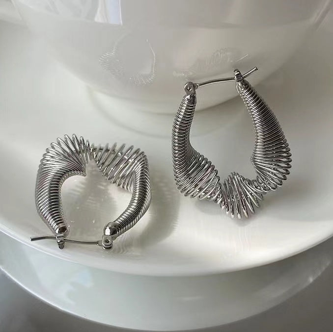 Alloy twisted irregular earrings (Minimo de Compra 2) MIC-HanC003