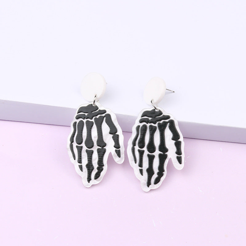 Acrylic Halloween Pumpkin Splice earrings (Minimo de Compra 2) MYA-DuA037