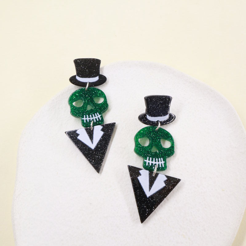 Acrylic skull funny earrings (Minimo de Compra 3) MIC-OuG045