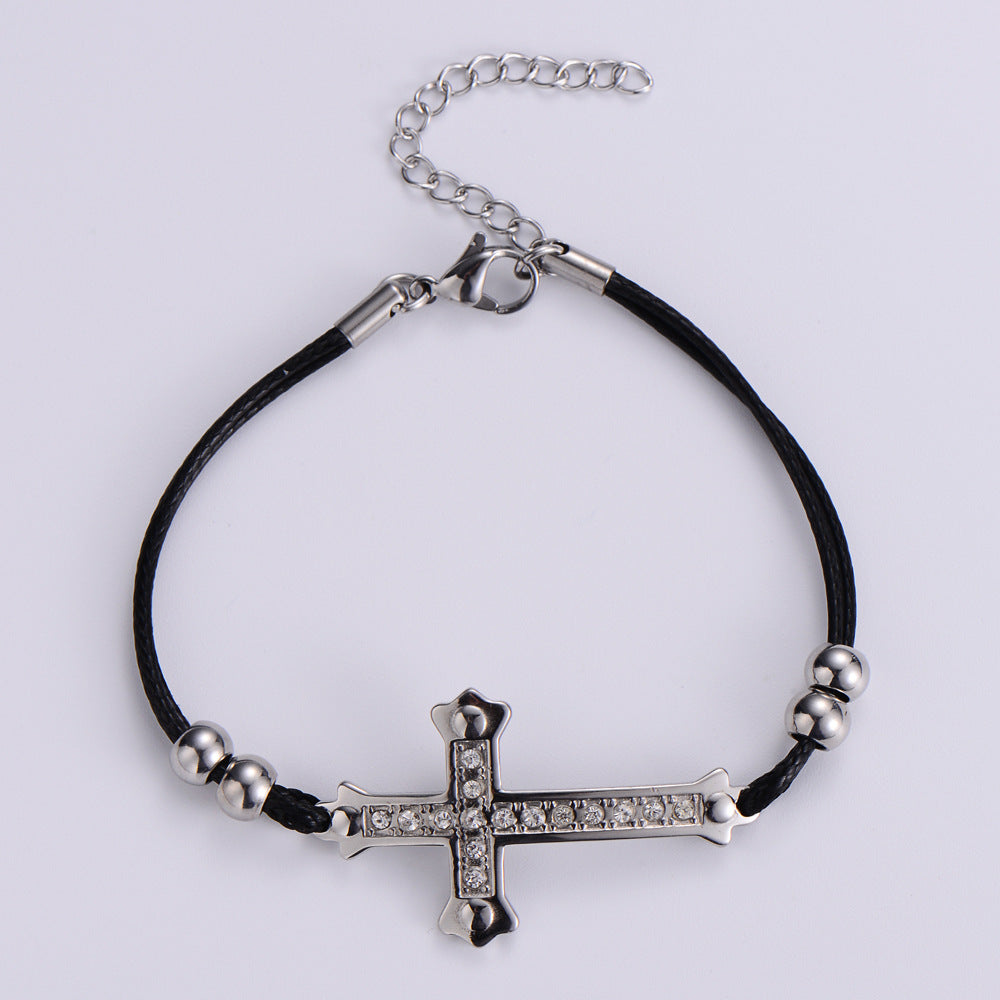 Stainless Steel Cross Bracelet Minimo de compra 3  MIC-AML006