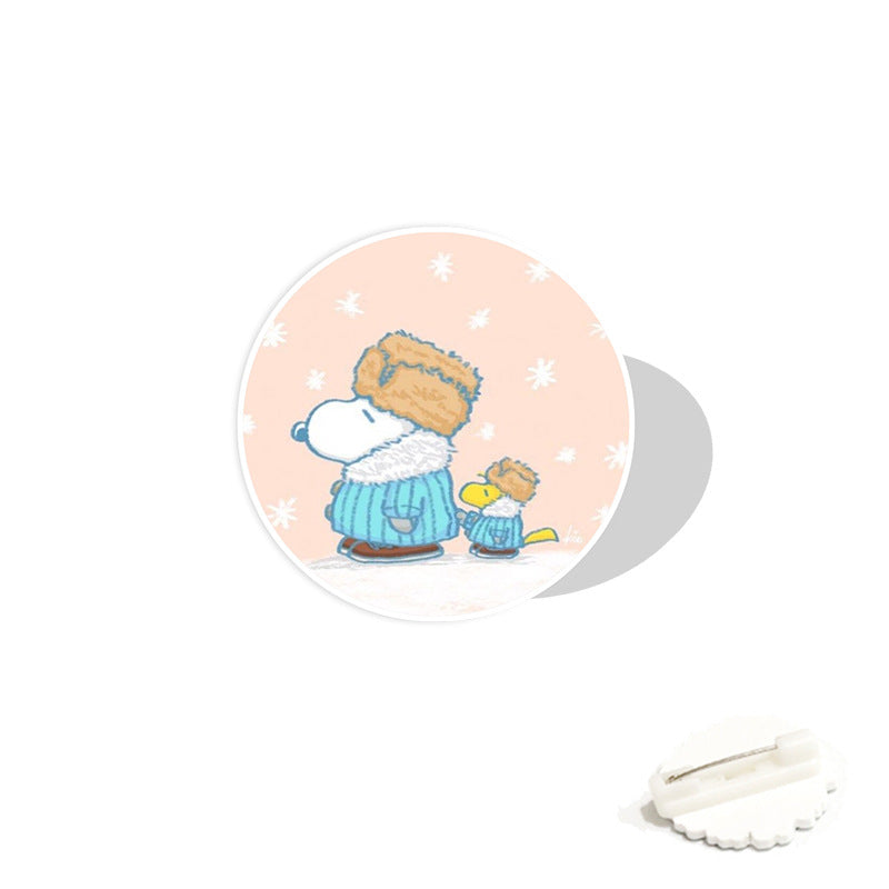 Acrylic cartoon cute Snoopy brooch (Minimo de compra 2) MIC-WeiJ002