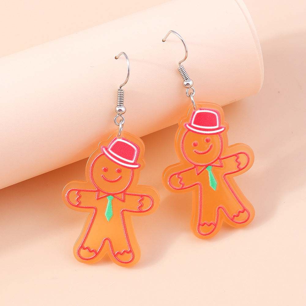 Acrylic cartoon gingerbread human earrings (Minimo de Compra 2) MYA-YueS003