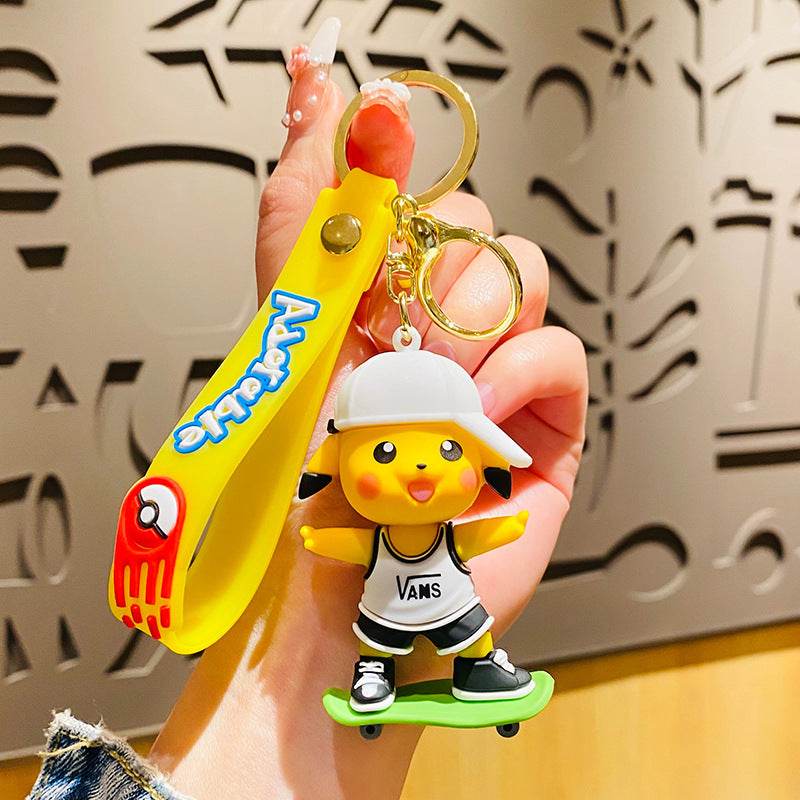 PVC cartoon sports elf doll keychain MIC-HongL008