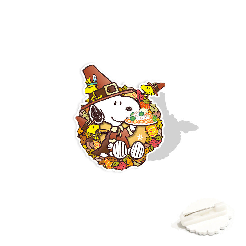 Acrylic cartoon cute Snoopy brooch (Minimo de compra 2) MYA-WeiJ011