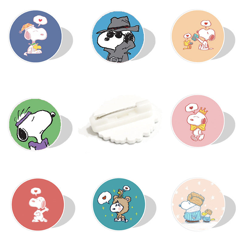 Acrylic cartoon cute Snoopy brooch (Minimo de compra 2) MIC-WeiJ002