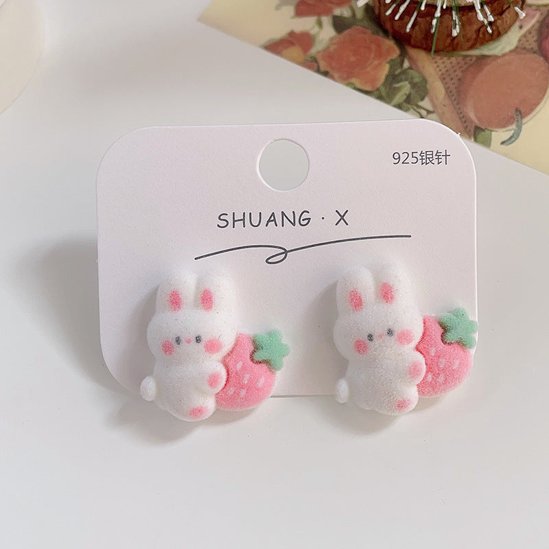 Acrylic flocked cute earrings (Minimo de Compra 2) MYA-ShuangX032