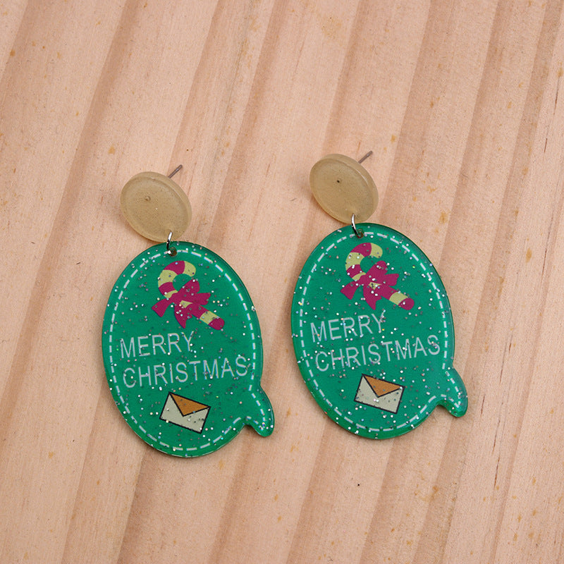 Acrylic Christmas Tree Deer Snowflake Earrings MYA-DuA077