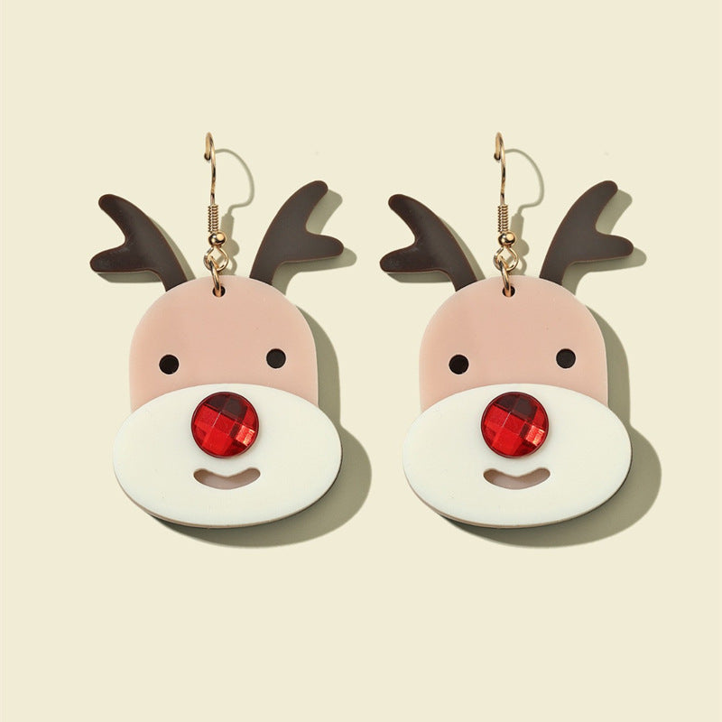 Acrylic Christmas Tree Snowman Earrings MIC-JunJ022