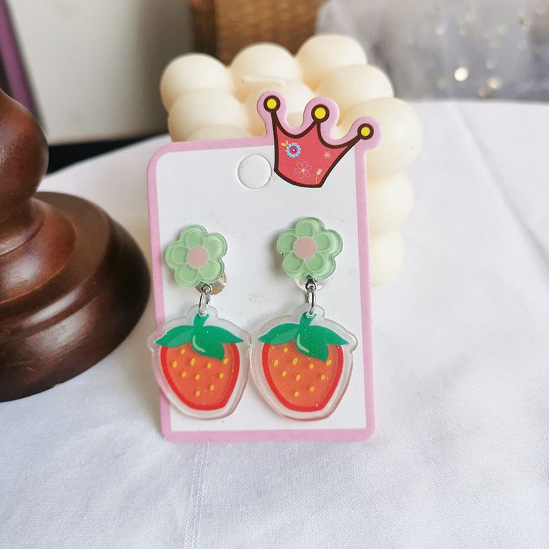 Acrylic Fruit Flower Earrings (Minimo de Compra 2) MIC-HanJ002