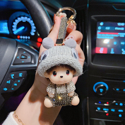 Diamond cartoon strap pants key chain  （Minimo de compra 2） MYA-LianX011