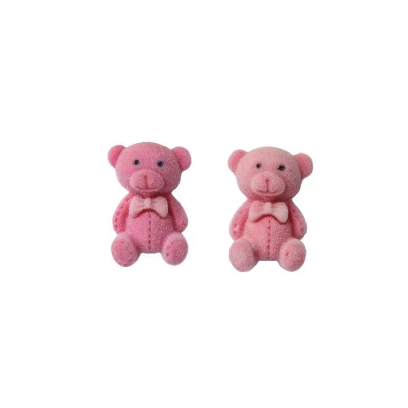 Alloy plush cartoon teddy bear earrings (Minimo de Compra 2) MIC-QingE012