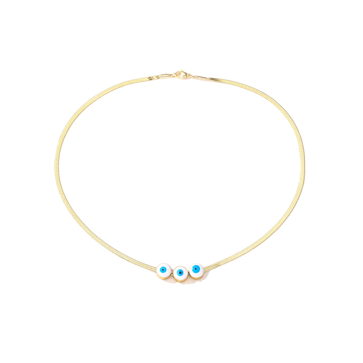 Stainless steel colored eye necklace MIC-JuC023