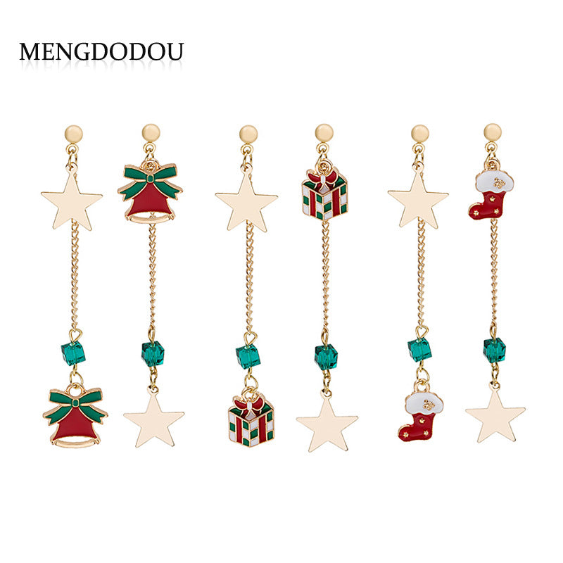 Alloy Asymmetric Tassel Drip Oil Earrings (Minimo de Compra 2) MIC-MDD073