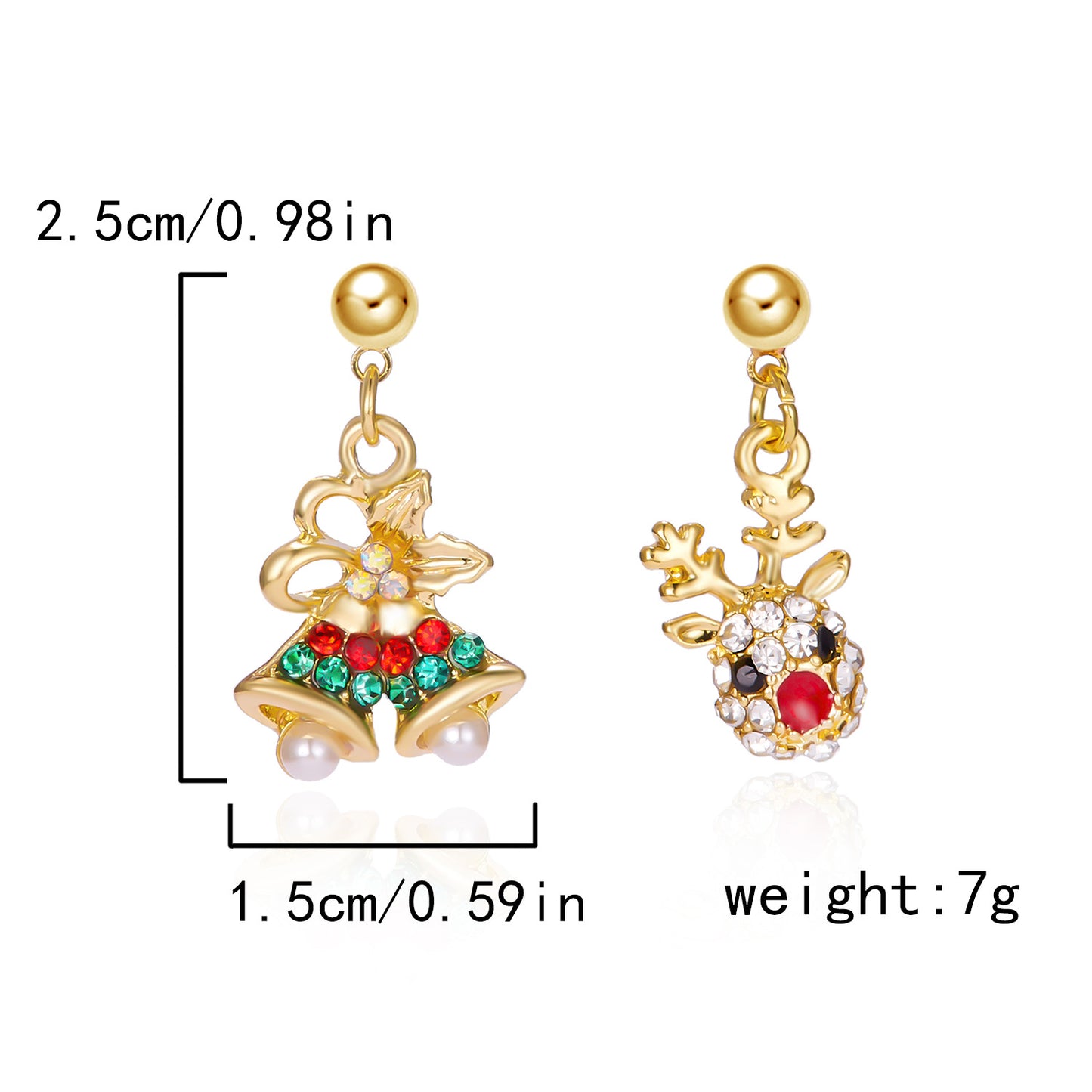 Alloy Santa Claus Bell Snowflake Earrings (Minimo de Compra 2)  MIC-JueH001