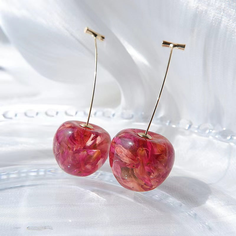 Alloy Fresh Fruit Cherry Earrings MIC-HanC009