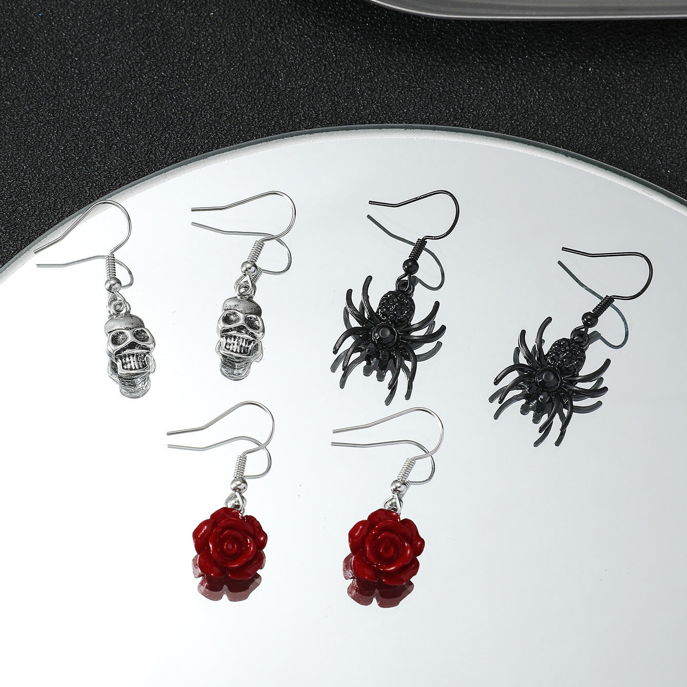 Alloy New Rose Skull Earrings MIC-JunJ008