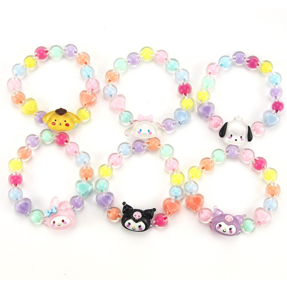 Alloy jelly colored bead bracelet MIC-QiX002