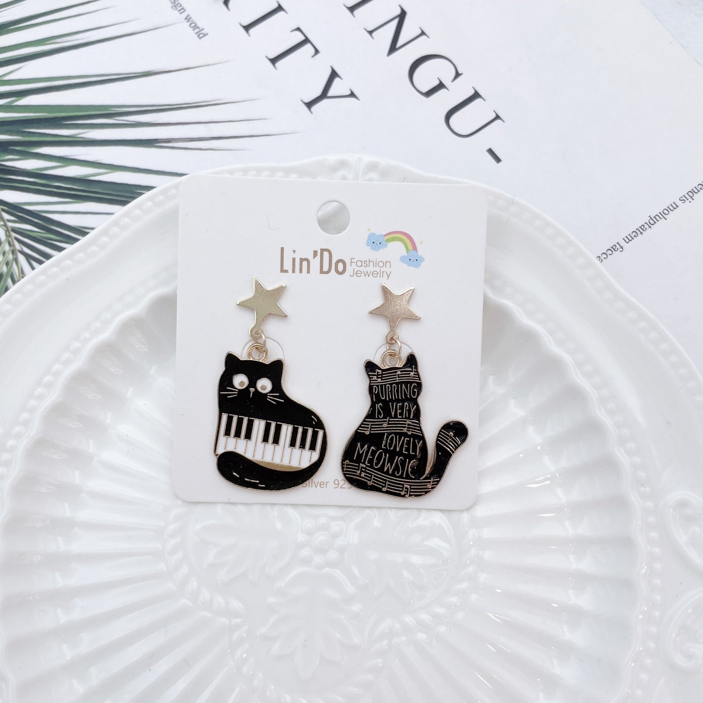 Cat Earrings for Alloy Cartoon Concert (Minimo de Compra 2) MIC-QiW008