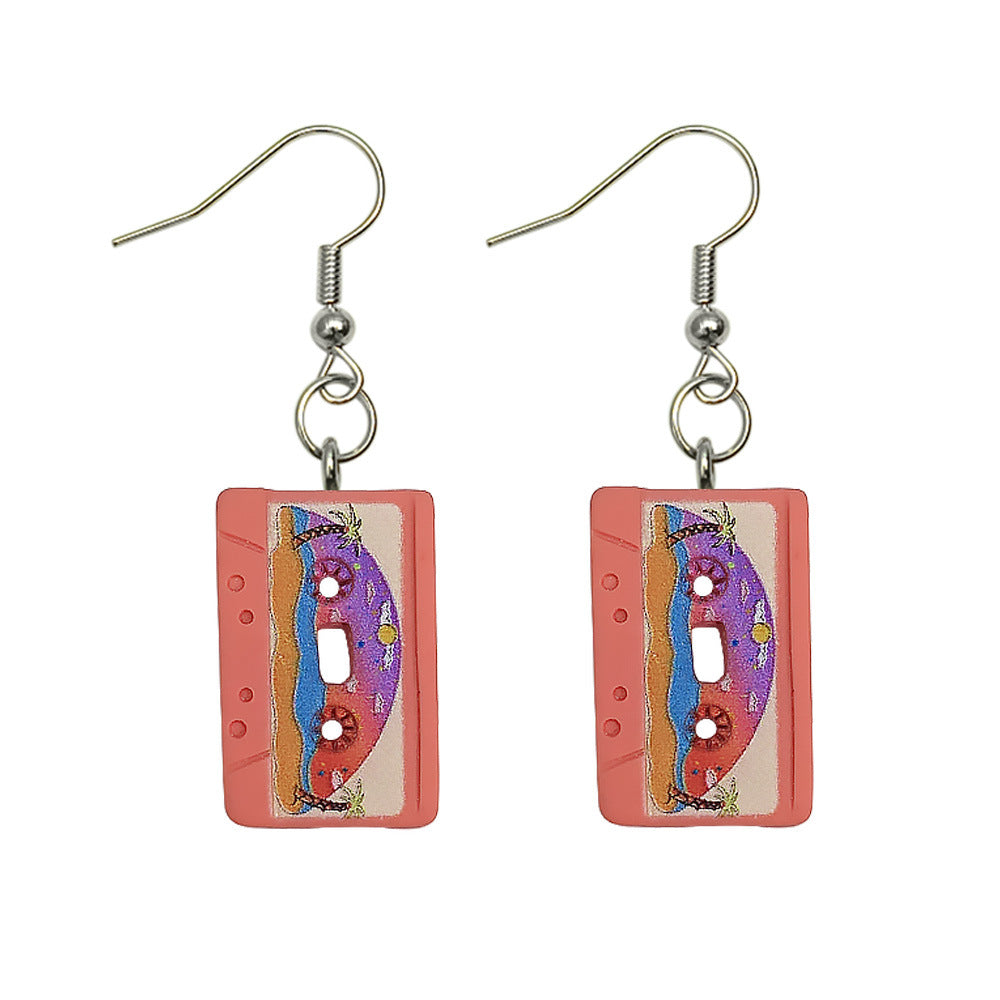 Resin Vintage Tape Earrings MIC-MingC016