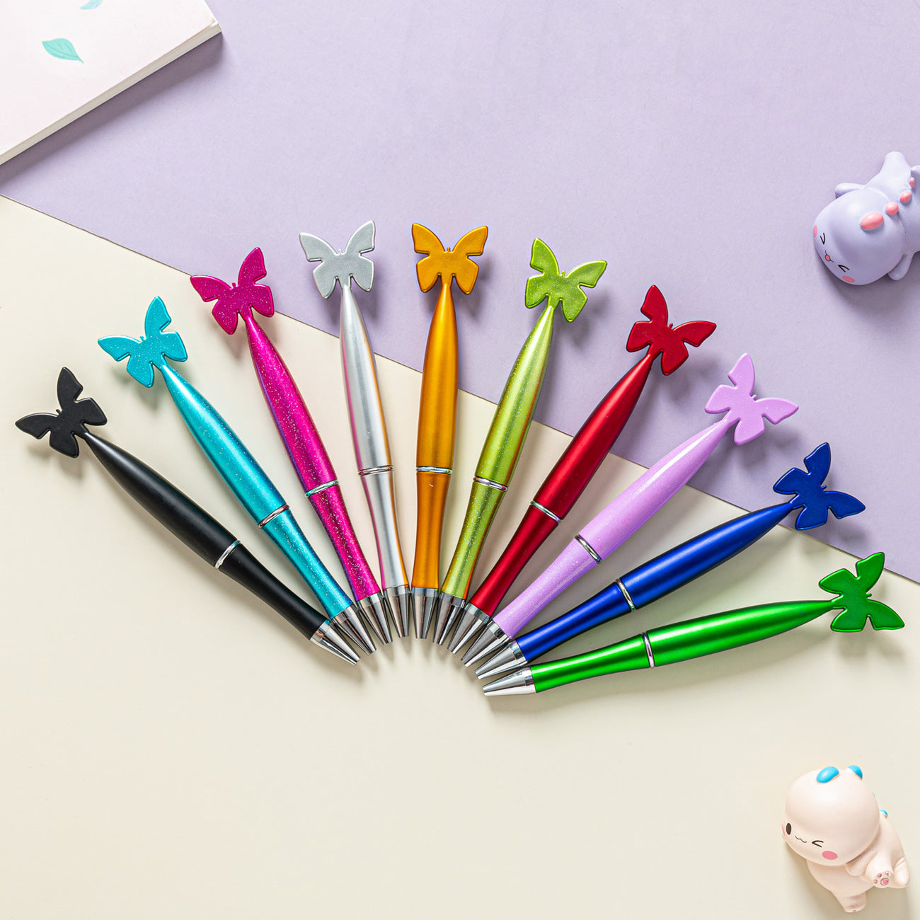 Ballpoint Pen Plastic Butterfly Rotating Gel Pen HongD001