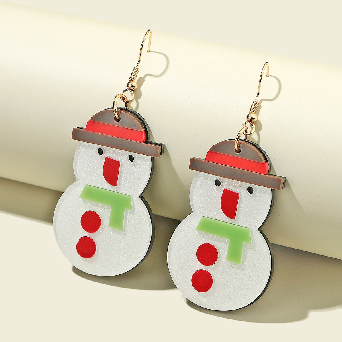 Acrylic Christmas Tree Snowman Earrings MIC-JunJ022