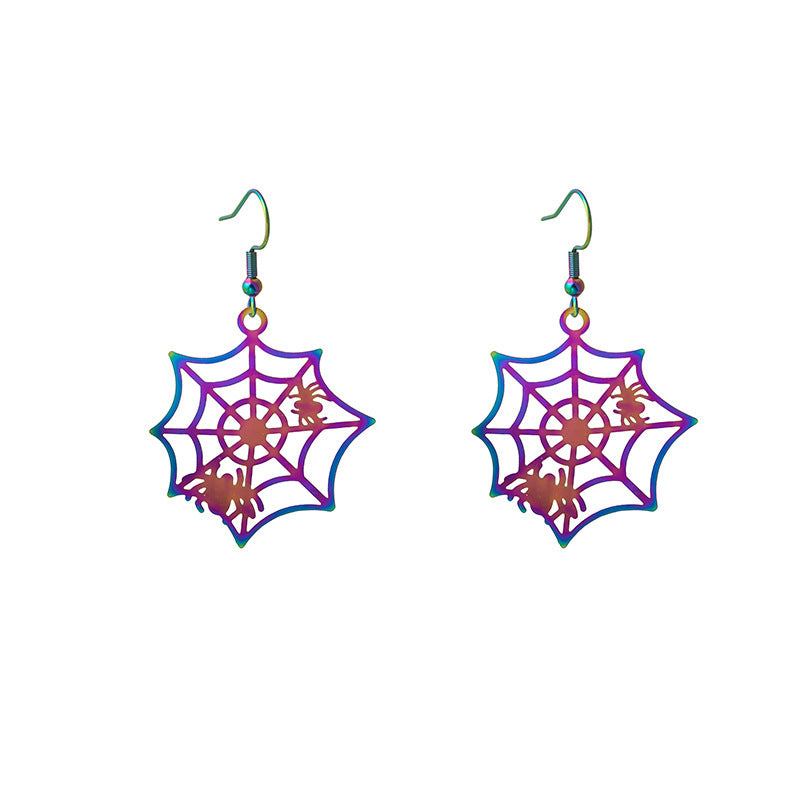 Acrylic Halloween Colorful Gradient Electroplated Animal Earrings MYA-MDD053