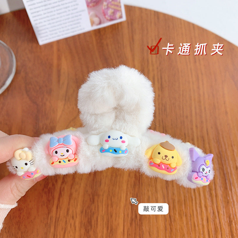 Acrylic cute cartoon plush hairpin MIC-DiLan005