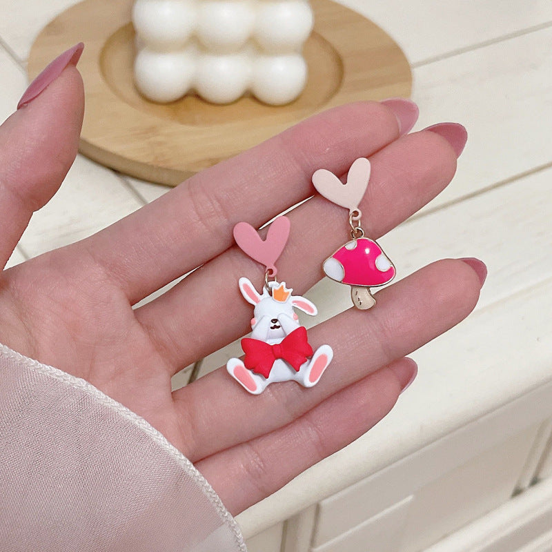 Acrylic Mushroom Rabbit Earrings (Minimo de Compra 2) MYA-XiM055