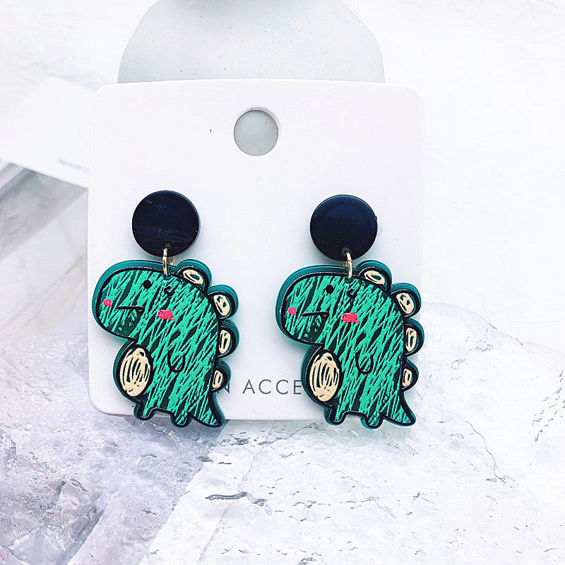 Acrylic Graffiti Embossed Print Earrings  (Minimo de Compra 2) MIC-ShiJ004