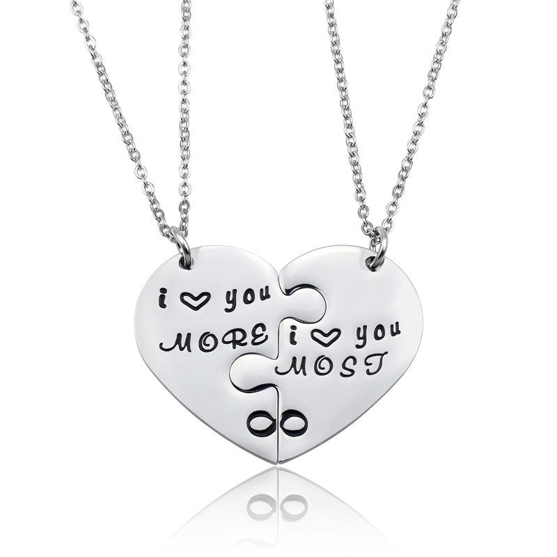 Titanium steel puzzle mother's precious necklace MIC-LAA007