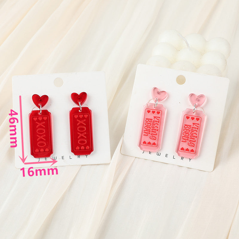 Acrylic Love XOXO Earrings (Minimo de Compra 2) MIC-YueZ003