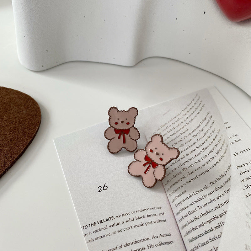 Resin Bow Bear Earrings (Minimo de compra 2) MIC-TQL013