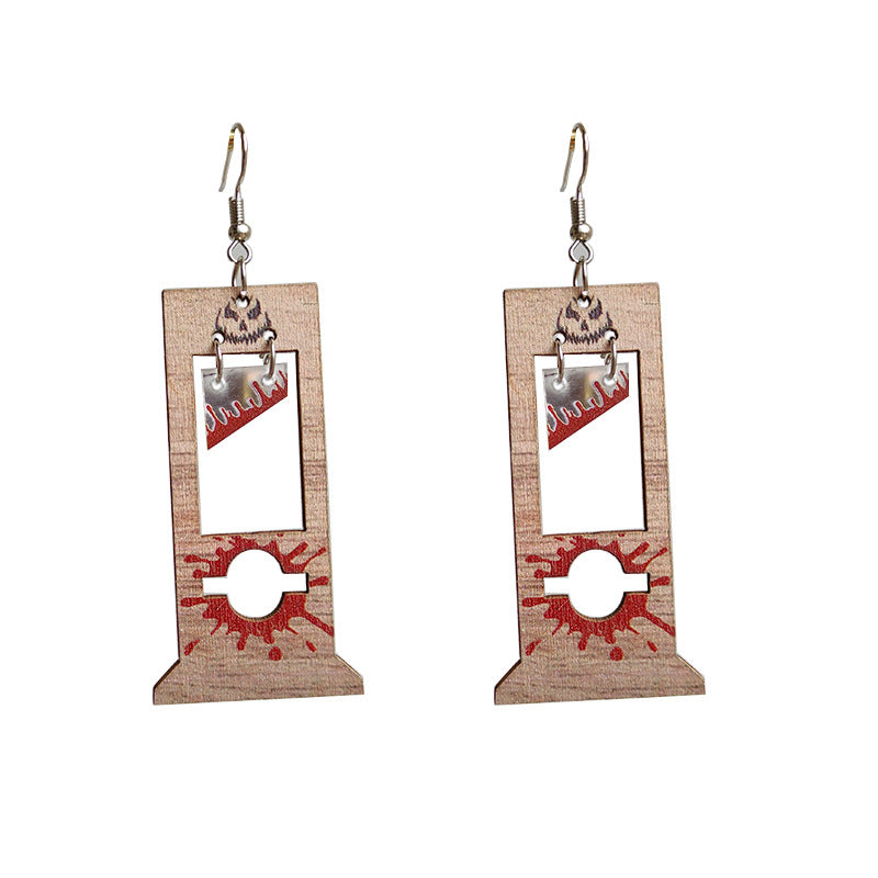 Alloy acrylic guillotine bloodstain earrings (Minimo de compra 2) MIC-HeY004