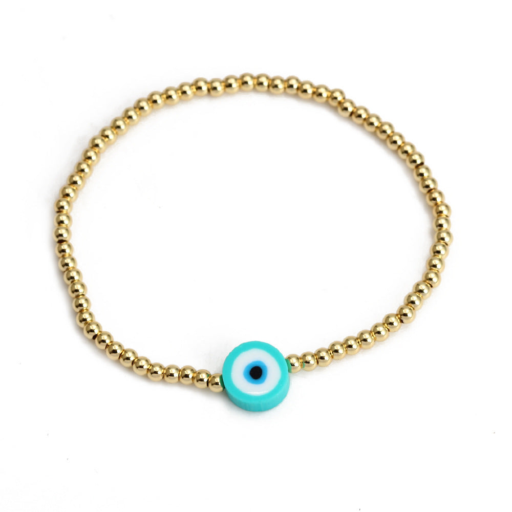 Copper Devil's Eye Simple Blue Eye Bracelet Minimo de compra 2 MYA-BaiD009