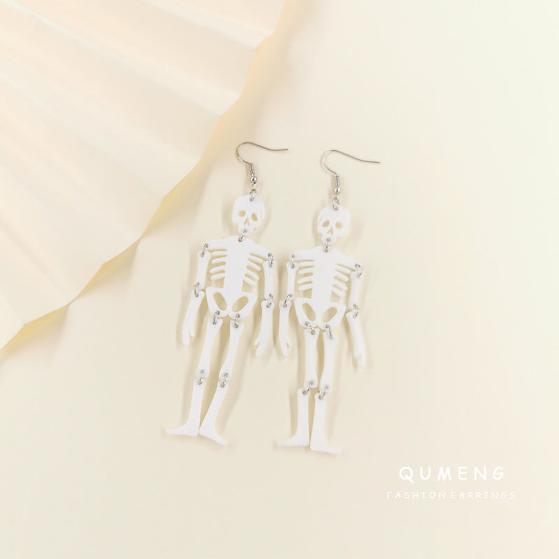 Acrylic Skull Long Earstuds (Minimo de compra 2) MIC-QinM005