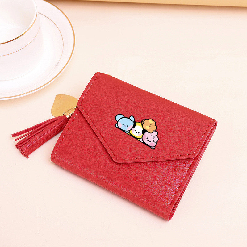 PU card bag tassel short wallet MIC-XingY017