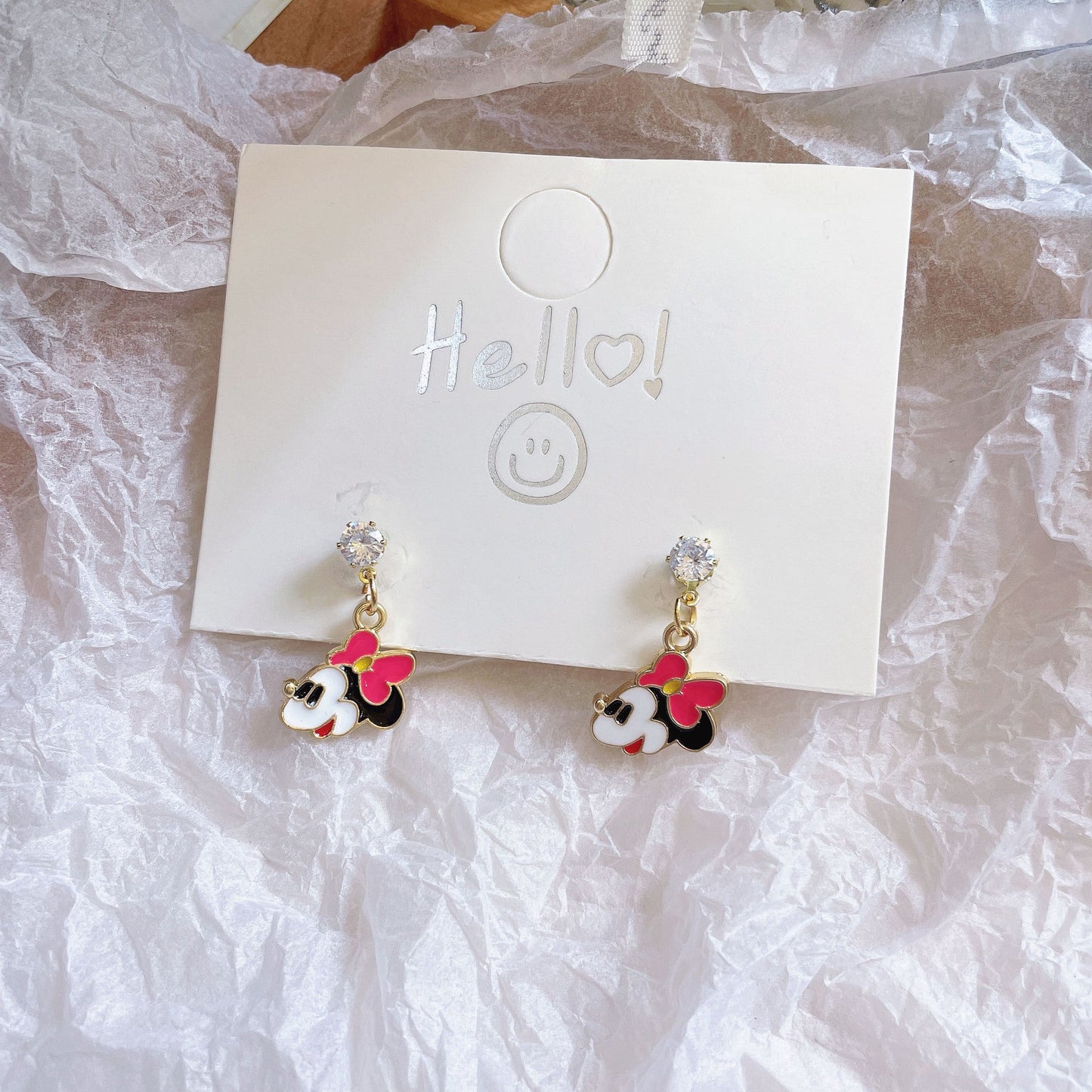 Cartoon asymmetrical stud earrings 925 silver pin earrings MIC-YiJ004