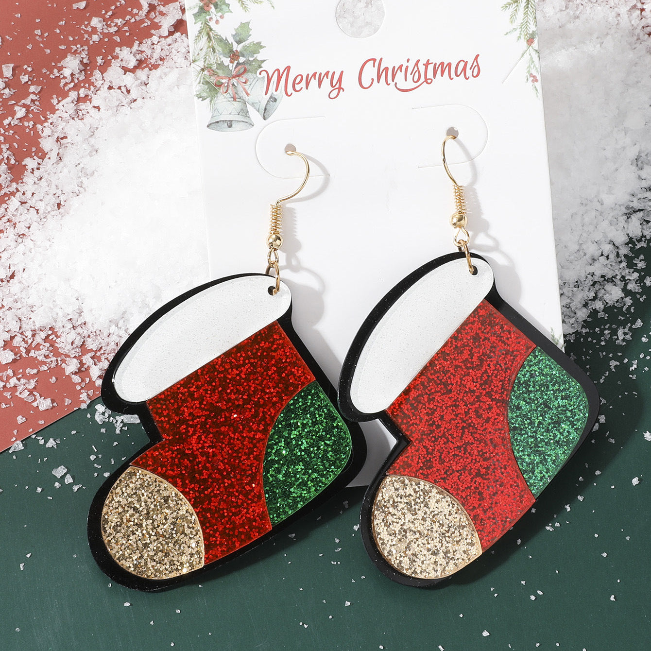 Acrylic Christmas Santa Claus Earrings MIC-JunJ024