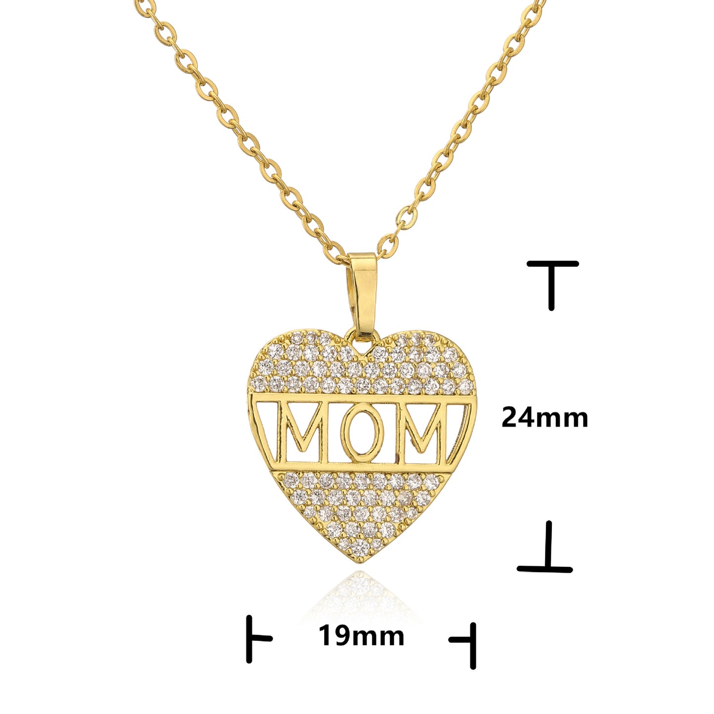 Stainless Steel Zircon Mother's Day Necklace MYA-JuC015