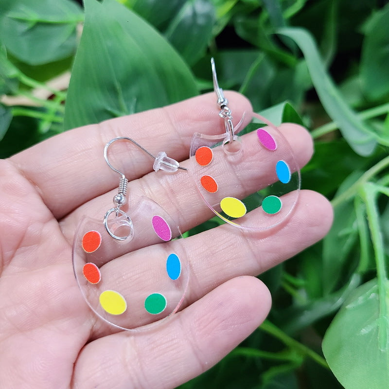 Acrylic Funny Mini Palette Earrings MIC-XueP064