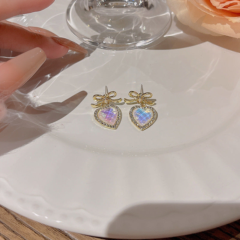 Alloy blue heart earrings MYA-HanJ017