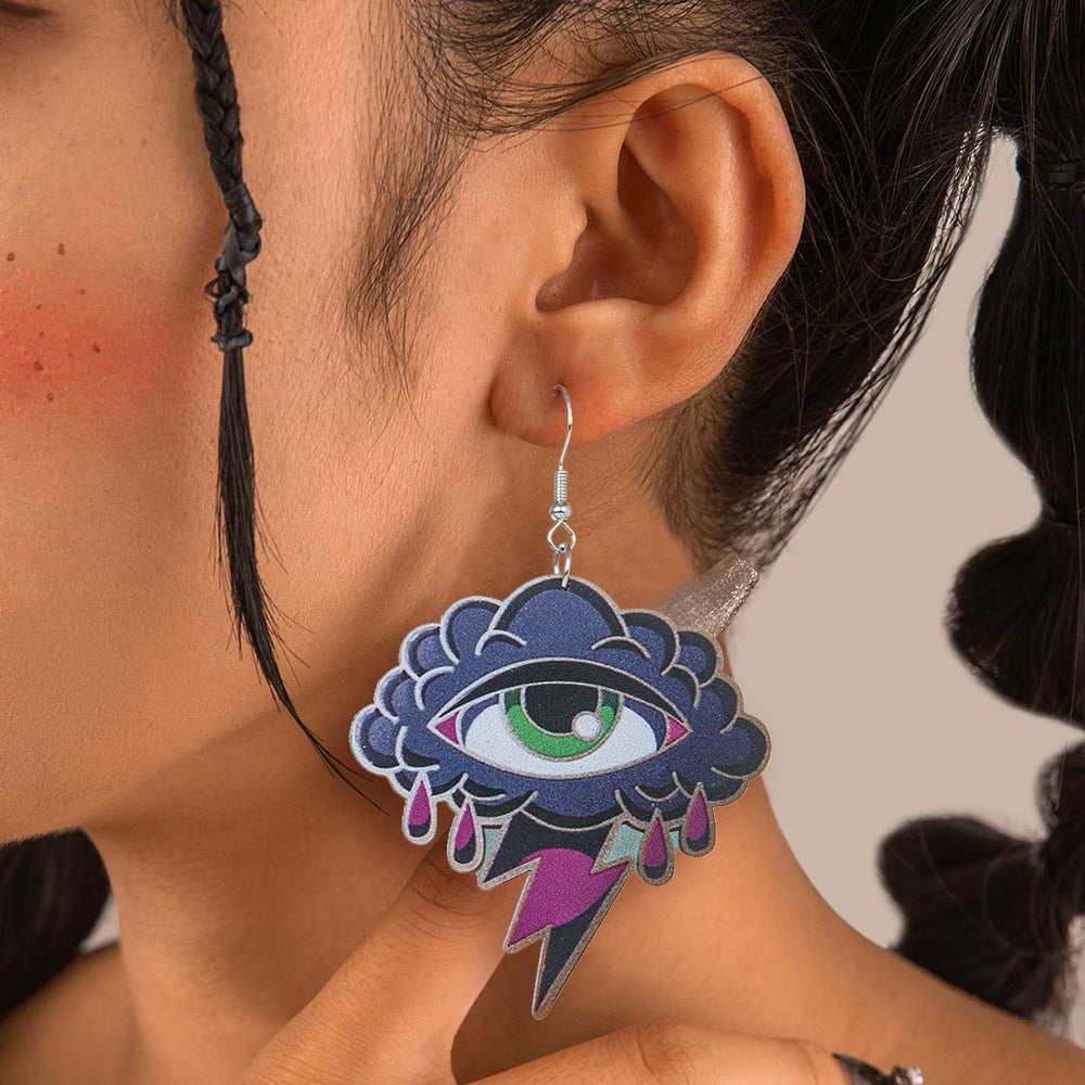 Acrylic New Devil's Eye Earrings (Minimo de compra 5) MIC-ManT035